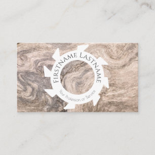 Stylish natural organic wood with white saw shape business card