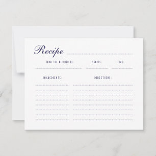 Stylish Nautical Bridal Shower Recipe Cards