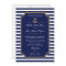 Stylish Nautical Dark Blue Wedding Invitation