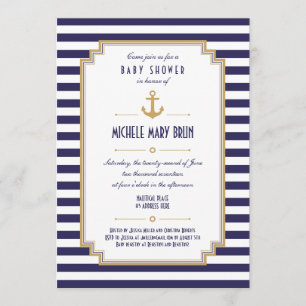 Stylish Nautical Neutral Baby Shower Invitation