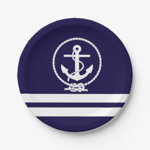 Stylish Nautical Theme Paper Plate