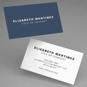 Stylish Navy Blue Front and Back Personalised Business Card