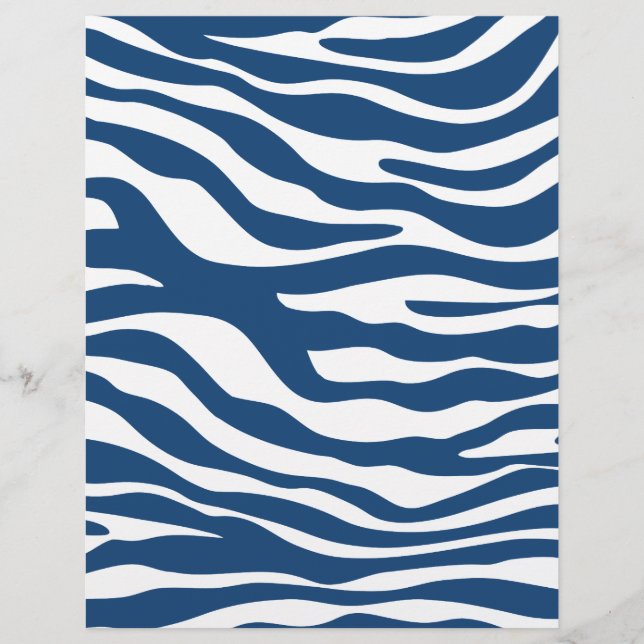 Stylish Navy Blue Zebra Print Pattern (Front)