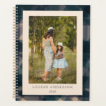 Stylish Navy Plaid Personalised Photo 2022  Planner<br><div class="desc">Plan your days,  weeks,  and months with this simple and stylish undated navy blue plaid planner featuring your favourite photo and personalised with your name. Great gift idea.</div>