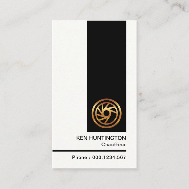 Stylish Neat Clean Modern Minimalist Chauffeur Business Card (Front)