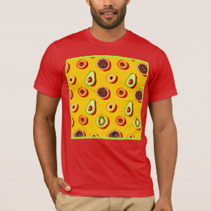 Stylish Neon Fruits Pattern T-Shirt