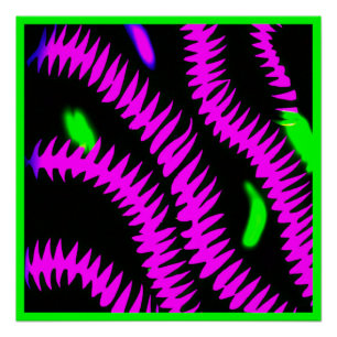 Stylish Neon Patterns Art Poster