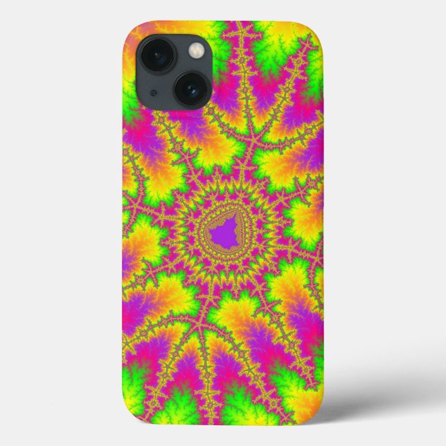 Stylish Neon Rainbow Fractal Case-Mate iPhone Case (Back)