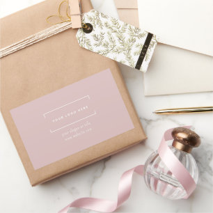 Stylish Neutral Minimalist Business Logo Corporate Rectangular Sticker