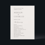 Stylish Neutral Modern Wedding Programme<br><div class="desc">Modern wedding program featuring a simple yet elegant design.</div>