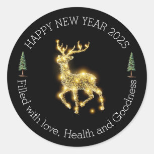 Stylish New Year Greeting Sticker