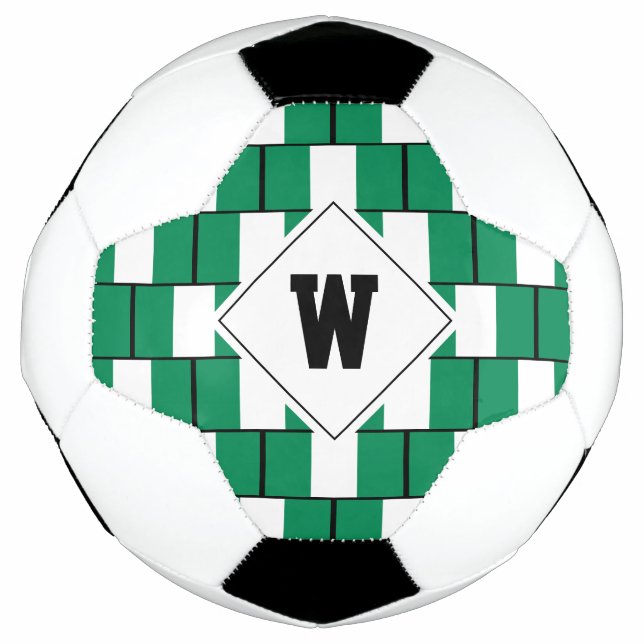 Stylish NIGERIA FLAG Monogram Soccer Ball (Front)