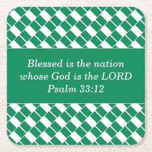 Stylish NIGERIA FLAG Square Paper Coaster