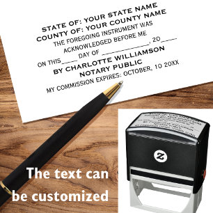 Stylish Notary Acknowledgement Self-inking Stamp