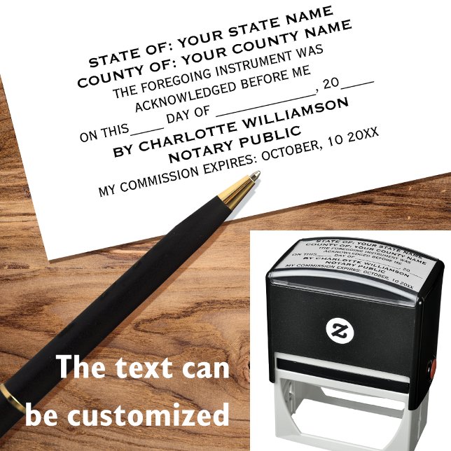 Stylish Notary Acknowledgement Self-inking Stamp (Creator Uploaded)
