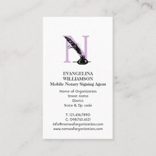 Stylish NOTARY AGENT Custom LOGO Business Card