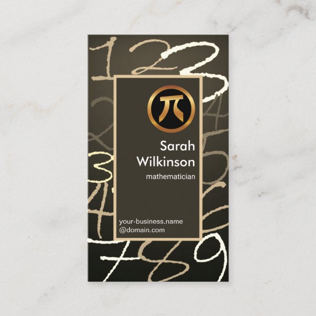 Stylish Numbers Graffiti Border Math Statistician Business Card (Front)