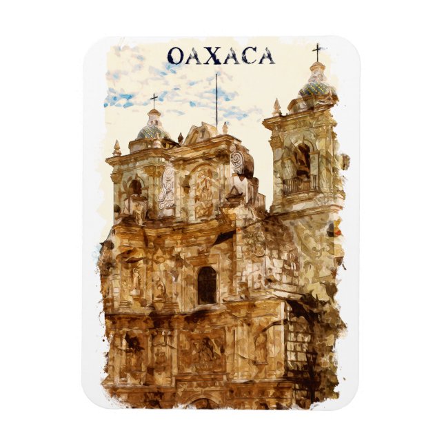 Stylish Oaxaca Mexico Templo de Santo Domingo Magnet (Vertical)