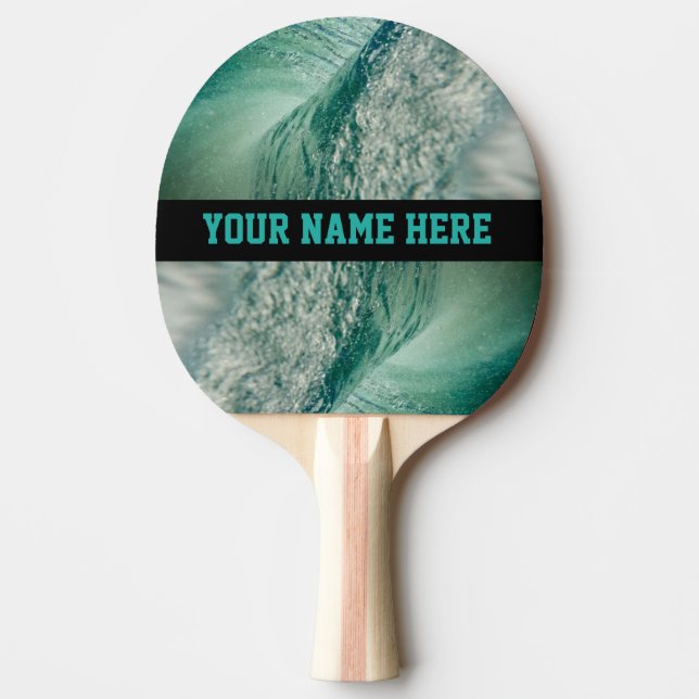Stylish Ocean Monogram Ping Pong Paddle (Front)