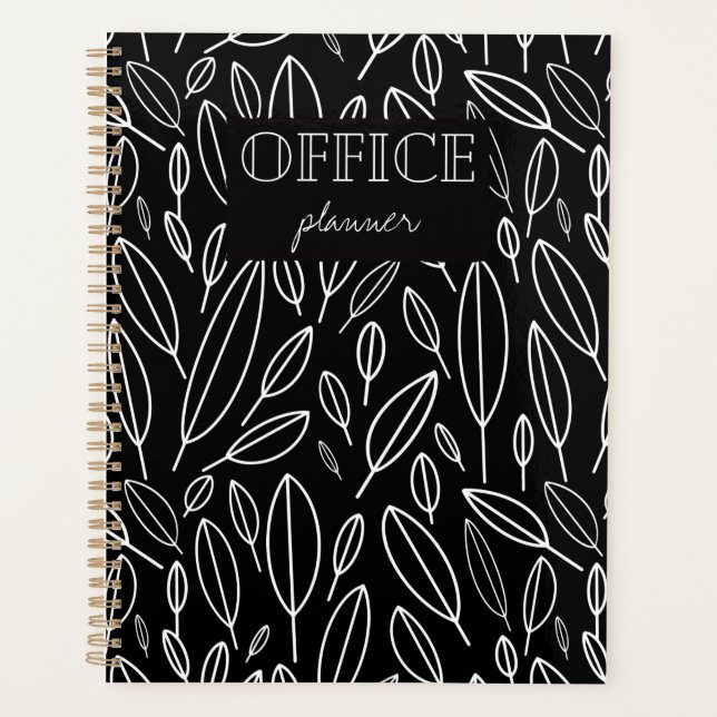 Stylish office l business black white planner (Front)