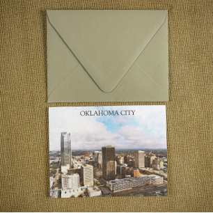 Stylish Oklahoma City Cityscape Panorama View Postcard