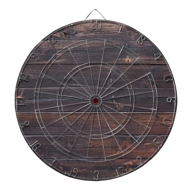 Stylish Old Wood Grain Dartboard (Front)