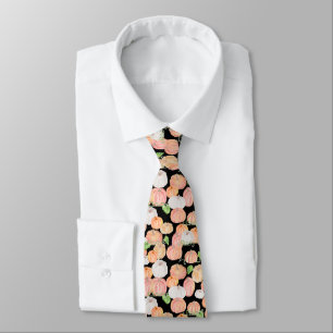 Stylish orange and black pumpkins pattern tie