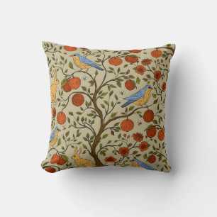 Stylish Orange Apples on Brown Trees Design Cushion
