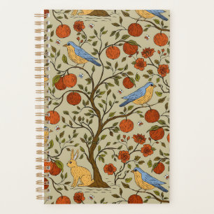Stylish Orange Apples on Brown Trees Design Planner