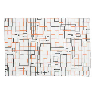Stylish Orange Black Pattern  Pillowcase