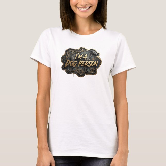 Stylish Orange I'M A DOG PERSON Statement Tee (Front)