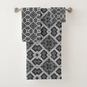 Stylish oriental ornament bath towel set