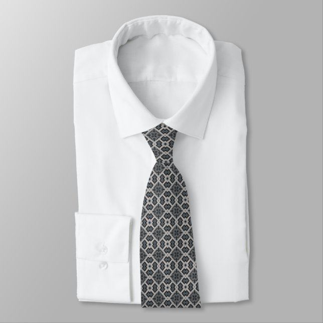 Stylish oriental ornament tie (Tied)