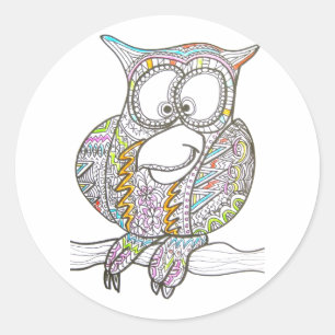 Stylish Owl - Abstract Art Stickers