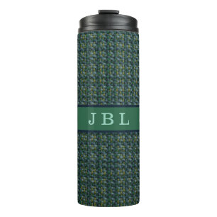 Stylish Oxford Tweed Monogram Thermal Tumbler