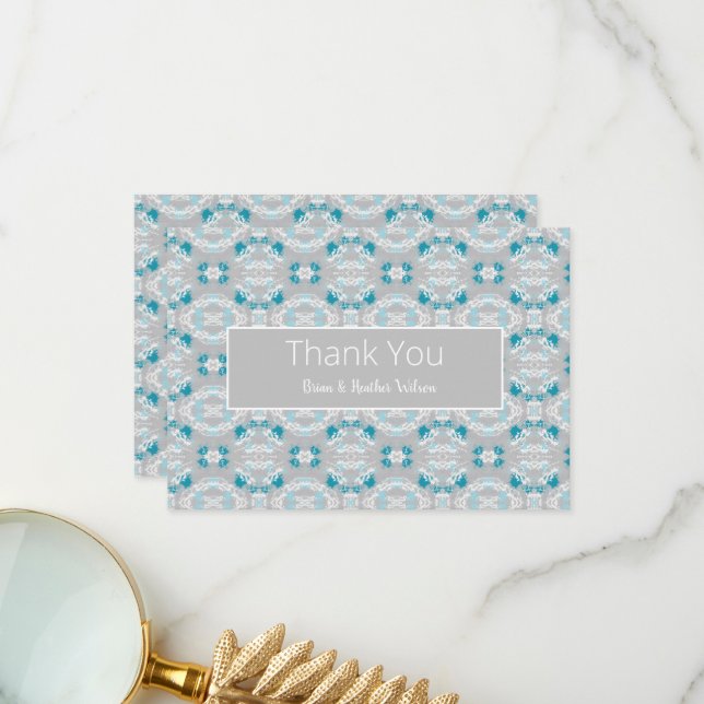 Stylish Paint Splash Couples Thank You Card (Front/Back In Situ)