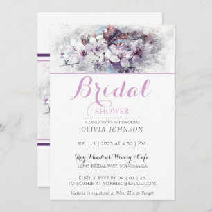 Stylish Painted Flowers Bridal Shower Invitation