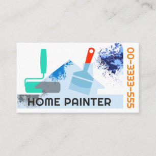 Stylish Painter's Brush Paint Splash Business Card