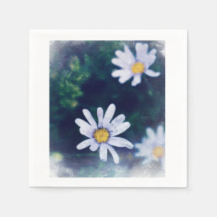Stylish Pale Blue Flowers Paper Napkin