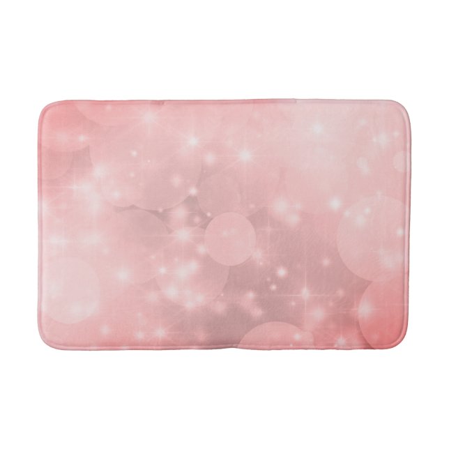 Stylish Pale Pink Blush Sparkle Bath Mat (Front)