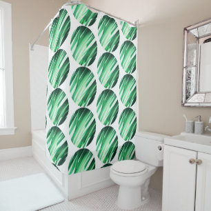 Stylish Palm Leaves Green Circles Shower Curtain