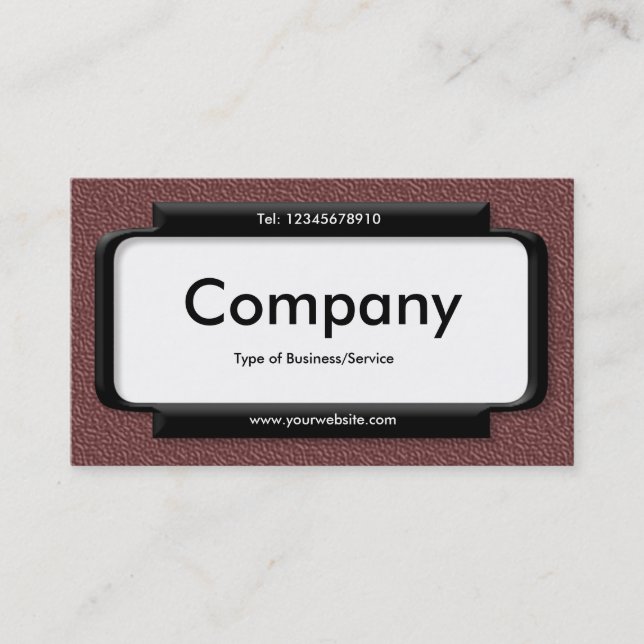 Stylish Panel - Brown Embossed Texture Business Card (Front)