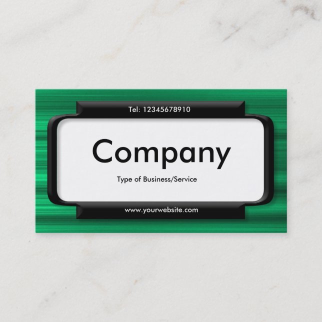 Stylish Panel - Brushed Green Texture Business Card (Front)
