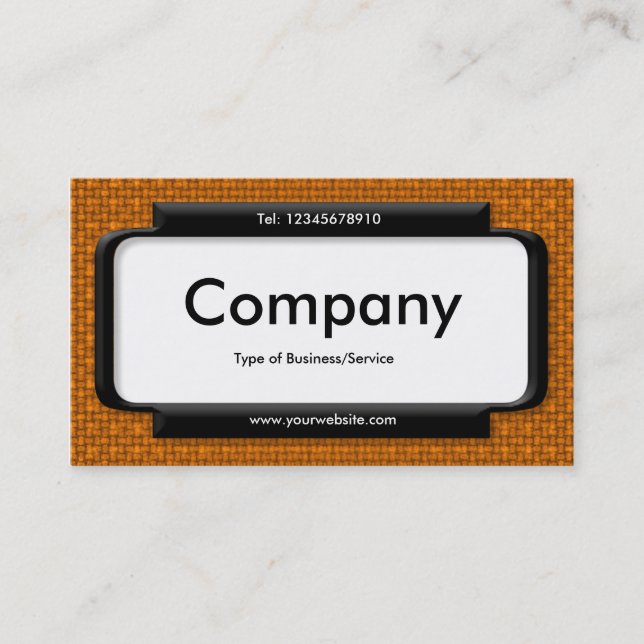 Stylish Panel - Dark Orange Fabric Texture Business Card (Front)