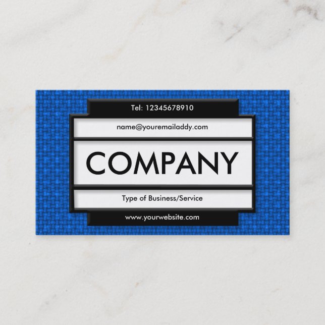 Stylish Panel II - Blue Fabric II Texture Business Card (Front)