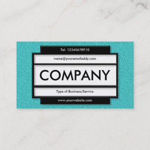 Stylish Panel II - Cyan Embossed Texture Business Card