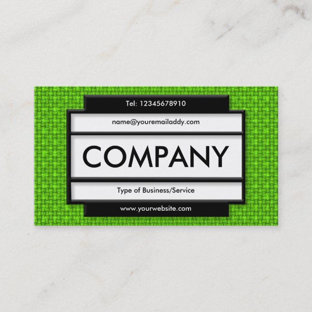 Stylish Panel II - Green Fabric Texture Business Card (Front)