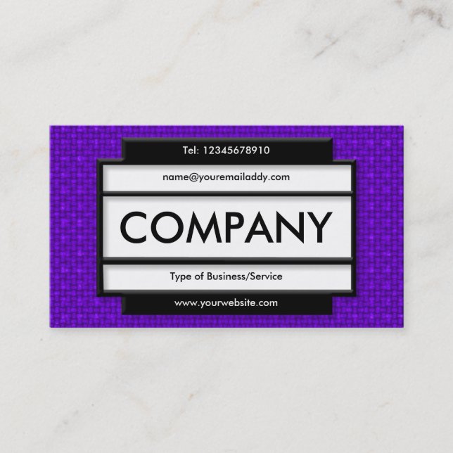 Stylish Panel II - Purple Fabric Texture Business Card (Front)