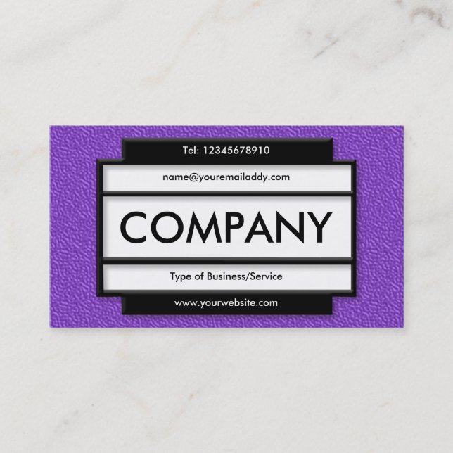 Stylish Panel II - Violet Embossed Texture Business Card (Front)