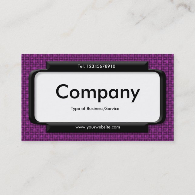 Stylish Panel - Magenta Purple Fabric Texture Business Card (Front)